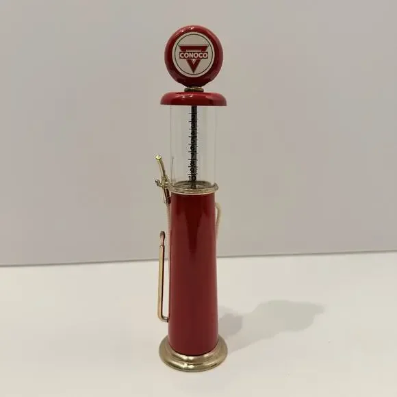 Vintage VISIBLE GAS PUMP Miniature Replica CONOCO RED 7.5” Tall USA - Picture 1 of 5